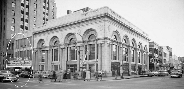 Michigan Theatre - Michigan Theatre With Updated Sign 1953 Portage District Library